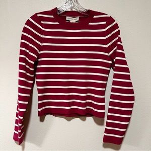 New Happily Grey Long Sleeve Ribbed Striped top Large